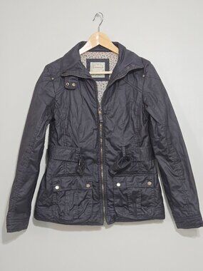 Springfield Womens Black Utility Field Jacket Lightweight Multi Pocket Size EU40
